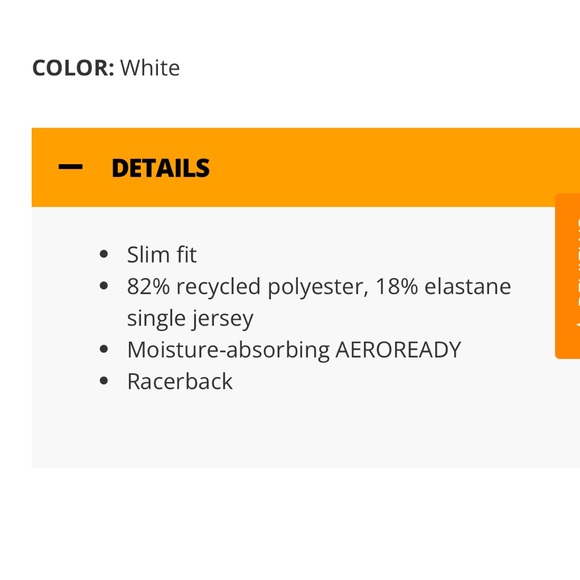 NWT!! ADIDAS D2T tank top, white size x-small - Picture 6 of 12